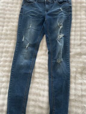 Mudd Medium Blue Ripped Women's Skinny Jeans